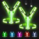 Zacro LED Reflective Vest Running Gear, 5 Lights Colors High Visibility Reflective Running Gear Rechargeable Light Up Running Vest for Walking Running Cycling, Adjustable for Men Women Kids