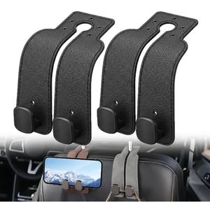 Car Seat Headrest Hooks for Purses and Bags, 2 Pack Car Seat Back Organizer Storage Hook, Car Purse Holder Between Seats Hanger, Headrest Back Seat Handbags Hook Hanging Accessories, Black