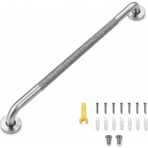 32 Inch Shower Grab Bar, Brushed Nickel Anti-Slip Bathroom Grab Bar with Knurled Grip, Stainless Steel Safety Handrail for Toilet Bathtub, Shower Handle Handicap Bars for Senior, Elderly, Pregnant