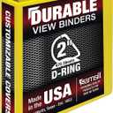 Samsill Durable 2 Inch Binder, Made in the USA, D Ring Binder, Customizable Clear View Cover, Yellow, Holds 475 Pages (1 Pack)