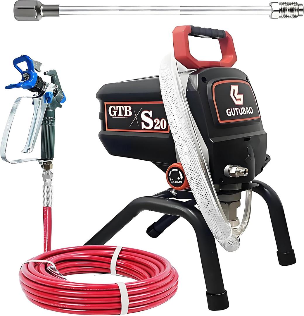 S20 Airless Paint Sprayer, 0.52GPM Paint Machine for Interior and Exterior House Painting, 3300 PSI Electric Spray Equipment for DIY Painting Projects with Sprayer Accessories