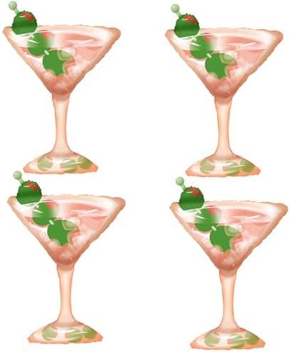 CYMYLAR 2Pcs 43Inch Martini Glass Olive Balloons,Cocktail Party Balloons For A Tini Bit Older Party/Girls Night/Bachelorette/Bridal Shower/Cocktail Birthday/Retro Lounge Bar Decorations