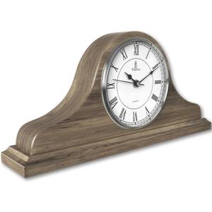 Mantel Clock Battery Operated - Grey Ash Wooden Farmhouse Mantle Clock for Living Room Decor Above Fireplace, Office, Shelf & Home Dcor Gift 15x7.5 - Silent Wood Mantel Clock for Living Room Table