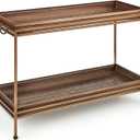 Good Directions Double Boot Tray, Circles Multi-Purpose All Weather Decorative Large Boot Tray, Shoes, Plants, Garage, Patio Door, Pet Bowls, 38 inch Entry Indoor Shoe Tray, Antique Copper Finish (Rack: 2 Tier - 38")