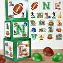 Football Party Decorations 1st Birthday Decorations 3Pcs ONE Balloon Boxes 1st Birthday Football Cardboard Box for Football Game Day Tailgate Party Supplies First Year Down Birthday Party Decorations