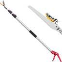 FLORA GUARD Extendable Tree Pruner 4.6-10ft, Telescoping Pole Pruner & Pole Saw with Cut & Hold Fruit Picker, Lightweight Long Reach Branch Trimmer for High Trees, 3m