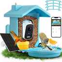 Smart Bird Feeder with Camera Solar Powered, AI Birds Species Identification, 2.5K HD Video Bird House with Camera for Outside, Weatherproof Design Ideal Gifts for Valentine's Day, Bird Lovers, Blue
