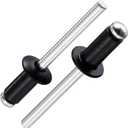 (300Pcs) 3/16"x3/8" Black Aluminum blind pro Rivets,Aluminum Grip and Steel Mandrel