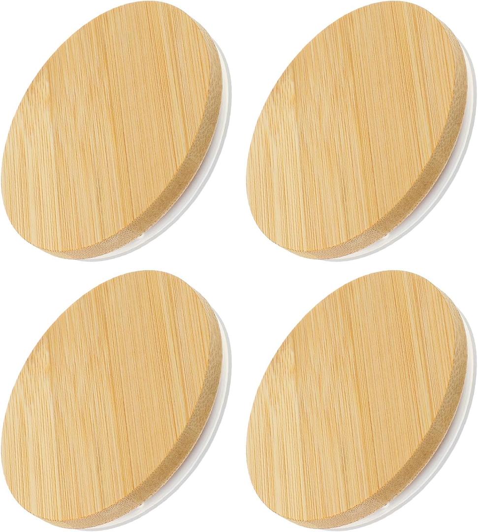 4 Pack Wooden Carafe Lids, Wooden Replacement Lid (2.75 ID, 3.15 OD), Lid Only, Carafe Not Included, for Party and Tea and Juice Carafes