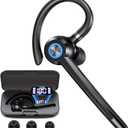 Bluetooth Headset with Microphone,V5.4 Bluetooth Earpiece with Charing Case 150H Standby Time Hands Free Headset with Noise Canceling for Work Business Office Trucker(Black)