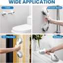 LEVERLOC Grab Bars for Bathtubs and Showers 2 Pack Suction Grab Bar, Heavy Duty 12 Inch Shower Handle Removable Bath Handrails for Seniors and Elderly, Bathroom Safety Grip No Drilling Waterproof Grey