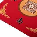 Mahjong Mat with 3 Dice, Anti Slip and Noise Reduction Table Cover for Mahjong, Poker, Card, Board & Tile Games (Red, 31.5 inches)