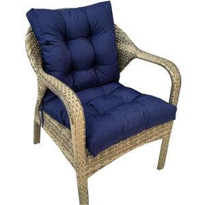 Outdoor Patio Chair Cushions Waterproof for Outdoor Furniture Thick Tufted Wicker Chair Cushion with Back Indoor Navy Blue Rocking Chair Pads,41.7"*20.8"*3.5" for Home Office