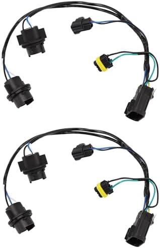 PANNUOSCS Headlight Wiring Harness Assembly Headlamp Socket Compatible with 2008-2014 Chevy Silverado 1500 2500HD 3500HD Replaces#645-745 15841609 25962806 (2 pcs)