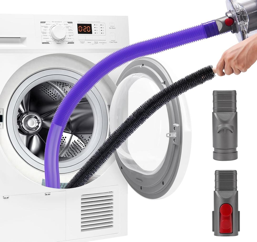 GYLBF Dryer Vent Cleaner Kit Compatible with Dyson V7 V8 V10 V11 V12 V15, Flexible Dryer Vacuum Hose Attachment for V6 DC58 DC59 DC61 DC62, Flexible Crevice Tool for Small Crevice(Purple)