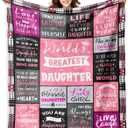 Daughter Birthday Gifts - Gifts for Daughters from Mom Dad - Mothers Day Christmas Valentines Day Birthday Unique Presents for Daughters Adult - Best Daughter Ever Blanket - Throw Blanket 50"x60"