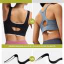 Adjustable High Impact Sports Bras for Women Zip Front Full Coverage and Lift Padded Compression Tops, L