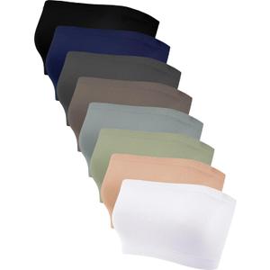 Bencailor 8/ 16 Pieces Bandeau Top for Women, Strapless Tubes Non Padded Seamless Bralettes Stretchy Sports Bra(Small, Fresh Colors, 8)