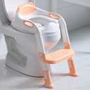 Fedicelly Potty Training Seat for Toddlers, Kids Toilet Potty Seat with Step Stool Ladder, Boys Girls (Light Orange)