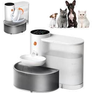 Potaroma Smart Pet Water Fountain, No Filter, 3.5L Large Capacity, Rechargeable Automatic Water Dispenser for Cats and Small Dogs, Wastewater Separation Always Fresh Water