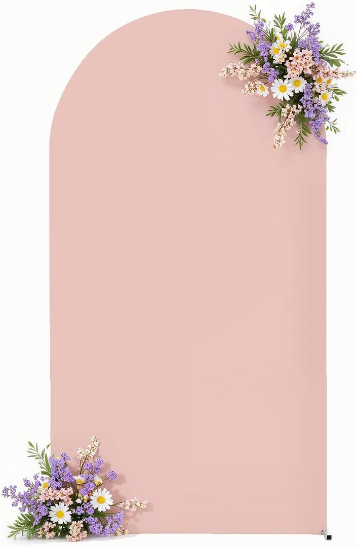 Pink Arch Backdrop Cover for Wedding, 6FT Dusty Pink Arch Cover Stretchy Backdrops, Double-Sided Arch Stand Covers for Wedding Ceremony, Baby Shower, Birthday Party Decoration