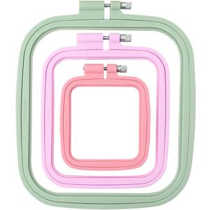 MUFEKUM Square Embroidery Hoops, Cross Stitch Hoop and ABS Plastic Embroidery Hoops for Sewing, Needlework, Cross Stitch, Embroidery Projects (3PCS-3", 4.3", 6.5")