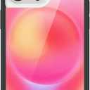 Wildflower Cases - Compatible with iPhone 15 Pro Max | Protective Black Bumper, 6.5ft Drop Test Certified, Women Owned Small Business | Orange Sunset Pink Sky Aesthetic Cute Trendy |Hot Pink Aura