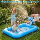 Splash Pad with Basketball Hoop - Shark Inflatable Kiddie Pool for Babies Toddlers, Sprinkler Play Mat for Kids, Outdoor Water Toys for Garden & Backyard, 70.9" x 44.1" x 27.6"