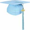Newrara Graduation Unisex Matte Adult Graduation Cap with Tassel, 2025 Sky Blue - Pack of 2
