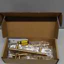 Ravinte 5 Pack 4 inch Hole Center Gold Cabinet Handles Kitchen Cabinet Handles Brushed Brass Cabinet Pulls 6-3/8" Overall Length