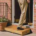 Homerays One Step Stool for Elderly,Bamboo High Riser Step Stool for Bed with Fluorescent Function No Assembly Required - 550 Lbs Wooden Mobility Stepping Stool for Bedside,Bathroom,Garden