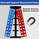 Detachable Magnetic Nut and Bolt Thread Checker, 20 Bolt and Nut Sizer with Romovable Magnetic Plates Thread Gauge 10 Standard and 10 Metric, Wall-Mountable Bolt Size Finder, Screw Size Chart