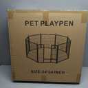 Dog Playpen 24 Inch 8 Panels, Ideal Dog Fence for Puppy/Small Dogs Indoor & Outdoor Bliss, Perfect Dog Pen for Camping, Yard, RV, Garden Fence, Black