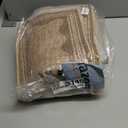 GarveeHome Scalloped 3x5 Rug Washable Non-Slip Low-Pile Indoor Rugs for Entryway Solid Tan Jute Digital Printing Modern Carpet for Kitchen Bedroom Living Room Bathroom Indoor Mat