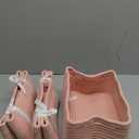 Small Woven Storage Baskets 12X8X5 Decorative Rope Bins for Organizing Shelves, Closets, and Toys, Empty Gift Baskets, Cute Organizer Basket for Home and Office (Pink, Regular)