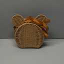 EXIGENT Kawaii Rattan Straw Shoulder Crossbody Bag Purse Cute Women's Handbag