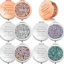 Roowest 10 Pcs Inspirational Compact Mirror Sometimes You Forget You're Awesome Appreciation Gifts for Women Employee Coworker Friends Birthday Party Favors Magnifying Pocket Mirror (Assorted Colors)