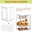 3 x SANKEU Pastry Display Case,Bread Box for Kitchen Countertop,4 Layers Adjustable Clear Bread Storage with Magnetic Door Bakery Pastry Display15.5x11.4x9.8inch1 Pack