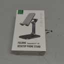 OCYCLONE Phone Stand, Adjustable Height and Angle Foldable Cell Phone Stand Holder for Desk, Taller iPhone Stand Compatible with 4.7"-13" Smartphones iPad Tablet, Black