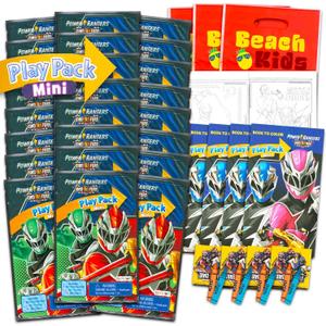 Power Rangers Mini Party Favors Set - Bundle 24 Mini Grab n Go Play Packs with Coloring Pages, Stickers and More Birthday Party Supplies