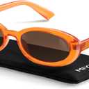 miyya Old Money Polarized Oval Sunglasses 2025 Edition, UV400 Protection, Feather-Light Fit & Trendy Color(Color: Transparent Orange/Amber)