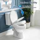 Huttdmel Round Raised Bidet Toilet Seat for Seniors, 2.8" Elevated Toilet Seat Riser, Soft Close, Quick Release, Non-Slip No-Electric Front & Rear Wash for Elderly, Disabled & Limited Mobility