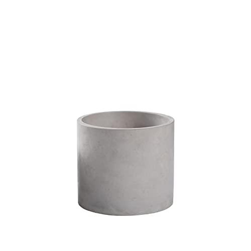 Ekirlin 3.5 inch Plant Pot Indoor, Grey Cement Flower Planters for Home Decor, Modern Succulents Containers with Drain Hole, Removable Rubber Stopper, Non-Slip Soft Pad, for Most Plants and Flowers