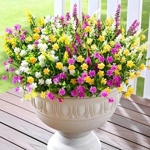 Waipfaru 20Pcs Artificial Flowers for Outdoors, Faux Plants Outdoor UV Resistant Fake Flowers,Artificial Plants for Outdoor Hanging Planter Front Porch Decor