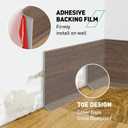 Baseboard Trim,4 Inch(W) x 20 Feet(L) Peel and Stick Flexible Baseboard Molding Trim, Self Adhesive Vinyl Baseboard Cove Base, Base Boards for Walls with Utility Knife,Brown Wood Grain