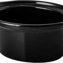 OVENTE 3.7-Quart Slow Cooker Replacement Pot ONLY, Compatible with SLO35 Series, Dishwasher Safe Stoneware, Removable Oval Crock Insert for Entrees, Soups, Sauces, Stews and Dips, Black ACPSLO35CLB