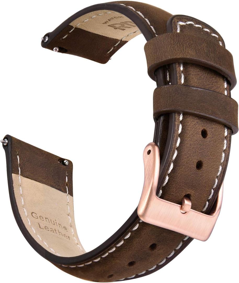 Ritche Christmas Gift Quick Release Leather Watch Bands Genuine Watch Straps for Men Women Top Grain Leather Watch Strap, White Elephant Gifts, Stocking Stuffers for Men, Father's Day gifts