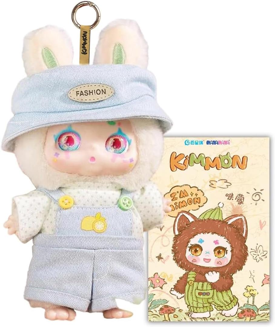 CALEMBOU Vinyl Plush Blind Box, Kimmon Mimon Series Plush Keychain Stuffed Blind Box, Kawaii 1 of 6 Possible Mystery Collectible Toys Cute Soft Animals Charm Birthday Gifts