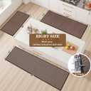 Kitchen Mat Set of 3 Non-Slip, Super Absorbent Microfiber Rugs for Sink & Stove Machine Washable Floor Mats (Black, 17.3" x 30" + 17.3" x 47" + 17.3" x 60")