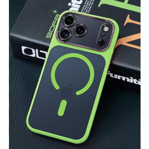 Magnetic for iPhone 17 Pro Max Case with Integrated Camera Protection, [Seamless Work with Magsafe] [Military Grade Shockproof] [Covered Camera Control Button] for iPhone 17 Pro Max, Fluorescent Green